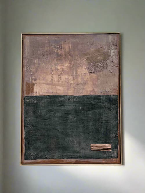 the place between now and then ✦ SOLD | Mixed Media in Paintings by VISCERAL HOME STUDIO. Item made of wood & canvas compatible with mid century modern and contemporary style