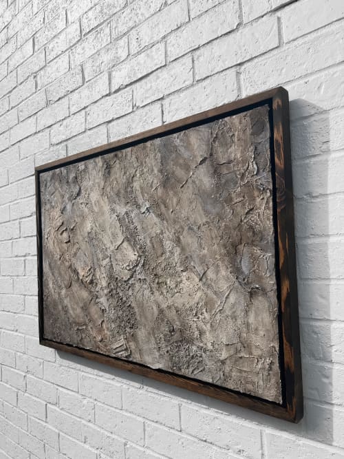 "remains" (sold) | Oil And Acrylic Painting in Paintings by VISCERAL HOME STUDIO. Item composed of wood and canvas in boho or mid century modern style