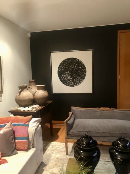 Black & Blue Feather | Mixed Media by Vero Gonzalez Ugarte. Item composed of canvas and paper