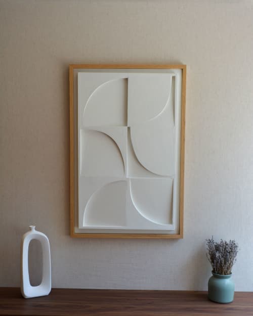 No. 119 Japandi Plaster Wall Relief - Scandinavian Decor | Wall Sculpture in Wall Hangings by Joseph A