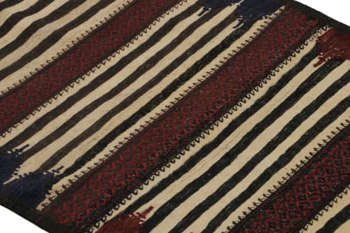 Vintage Afghan Kilim Rug with Polychromatic Stripes | Area Rug in Rugs by Rug and Kilim. Item made of wool