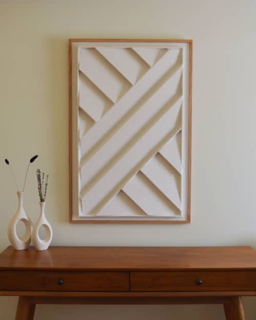 06 Plaster Relief | Wall Sculpture in Wall Hangings by Joseph Laegend. Item made of oak wood compatible with minimalism and mid century modern style