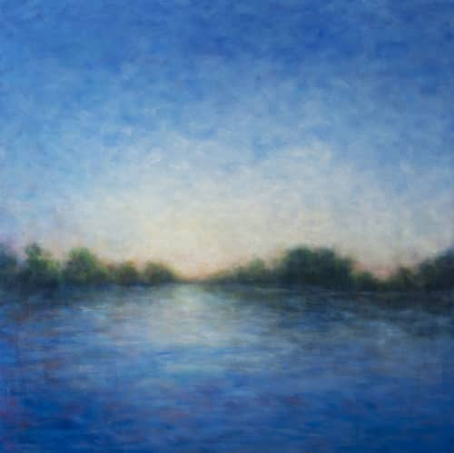 Reflections on the River | Oil And Acrylic Painting in Paintings by Victoria Veedell. Item made of canvas with synthetic works with contemporary style