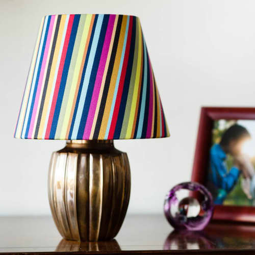 Ocha Brass Table Lamp | Lamps by Lawrence & Scott. Item made of fabric & brass