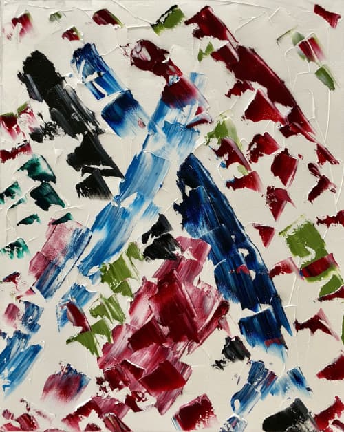 Colorful winter | Oil And Acrylic Painting in Paintings by Hugo Auler Jr. Art. Item composed of canvas