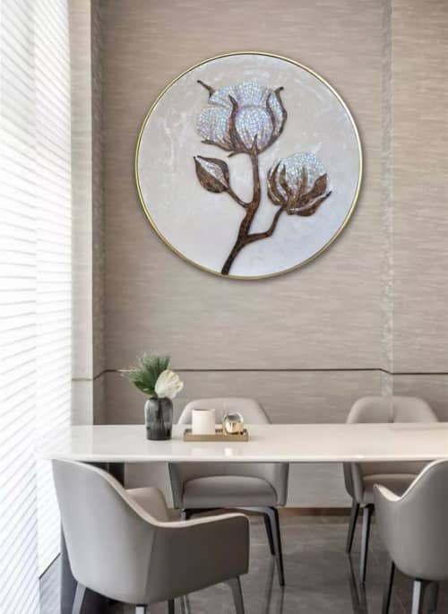 Cotton wall art | Mosaic in Art & Wall Decor by Julia Gorbunova. Item made of ceramic with glass works with contemporary & japandi style