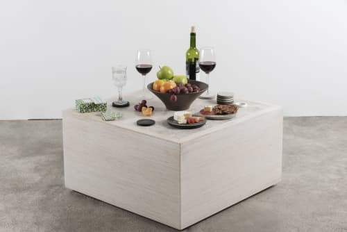 Square Coffee Table | Tables by Olivares Ovalle. Item made of wood with marble works with minimalism & mid century modern style