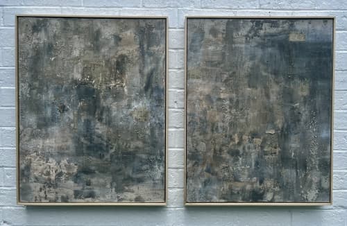"let go/ACCEPT" (sold) | Mixed Media in Paintings by VISCERAL HOME STUDIO. Item composed of wood & canvas compatible with boho and minimalism style