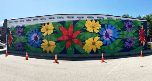 Native Flower Mural | Street Murals by Nick Nortier. Item made of synthetic