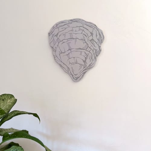 Oyster Painting on Wood | Wall Sculpture in Wall Hangings by Melissa Arendt. Item made of wood