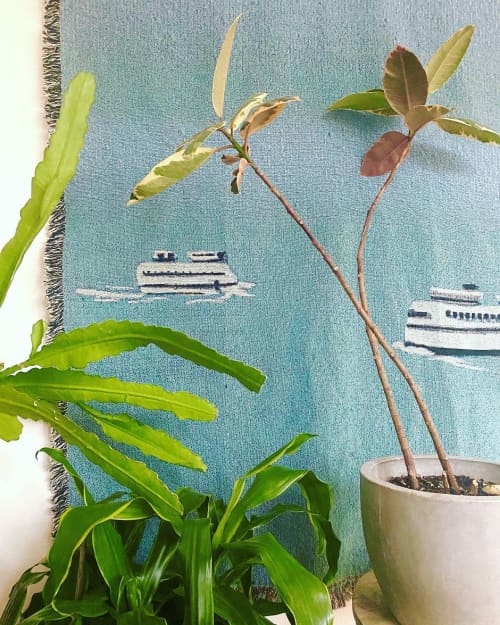 Ferry Crossing Tapestry | Wall Hangings by Neon Dunes by Lily Keller. Item made of cotton