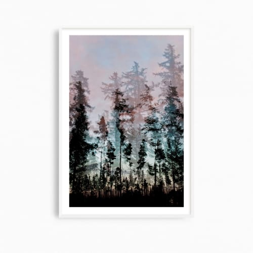 Forest artwork, "Trees at Dusk" fine art photography print | Photography by PappasBland. Item composed of paper compatible with contemporary and country & farmhouse style