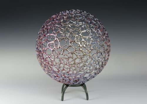 Rainbow Mottled Sphere | Sculptures by Bandhu Dunham