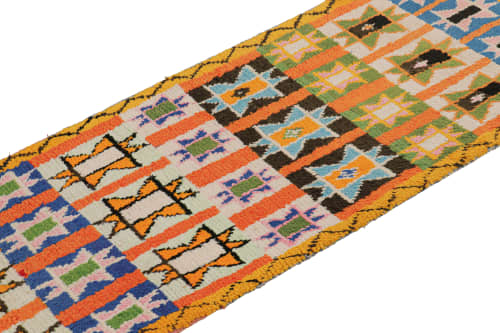 Vintage Moroccan Runner with Polychromatic Geometric Pattern | Area Rug in Rugs by Rug and Kilim