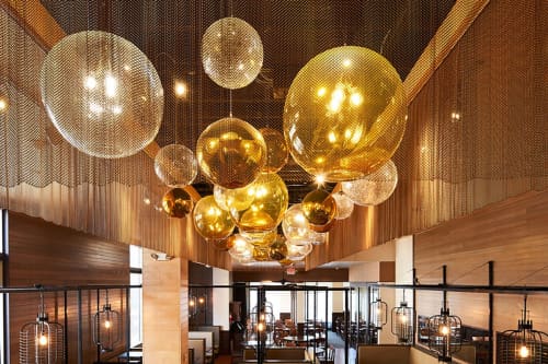Bubble | Chandeliers by Illuminata Art Glass Design by Julie Conway | Din Tai Fung in Bellevue. Item made of brass & glass