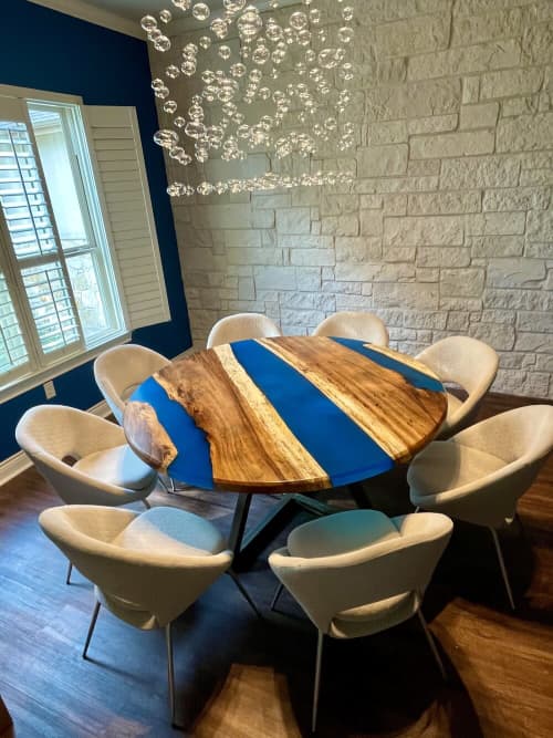 Custom Live Edge Wood & Resin River Table (1) | Dining Table in Tables by Carlberg Design. Item made of wood & synthetic