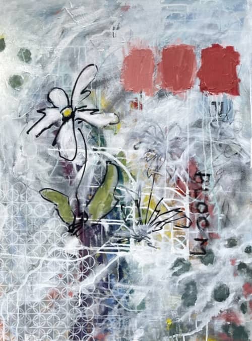 "Bloom" 30x40 inches | Oil And Acrylic Painting in Paintings by Katie Willes. Item made of canvas & synthetic