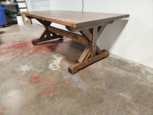 Model #1080 - Custom Farmhouse Table | Dining Table in Tables by Limitless Woodworking. Item made of maple wood compatible with mid century modern and contemporary style