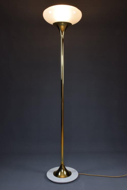 Pala Floor Lamp | Lamps by Jonathan Amar Studio | Spirit Gallery in Salé. Item composed of brass and marble
