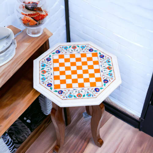 Marble chess table for gift, Handmade chess table, tabletop | Side Table in Tables by Innovative Home Decors. Item composed of marble