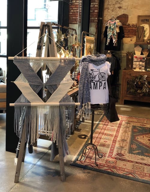 Grey and Natural Overlap Wall Hanging | Macrame Wall Hanging in Wall Hangings by Oak & Vine | Armature Works in Tampa. Item composed of fiber