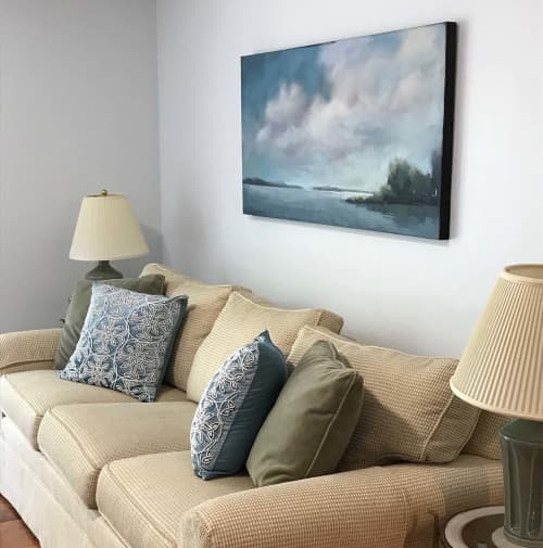 Blue Harbor View Painting | Paintings by Carrie Megan