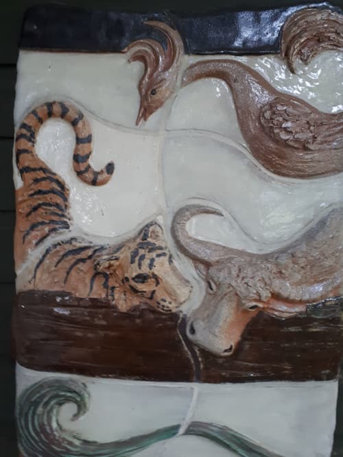 All in One Boat | Tiles by Connie Glover Pottery. Item made of ceramic
