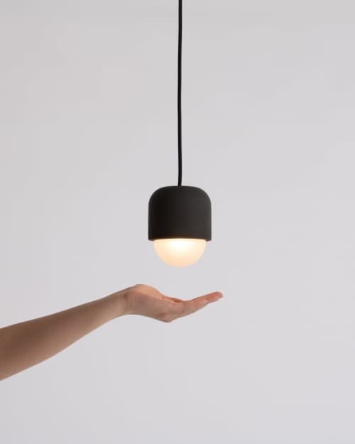 CASTLE MUSE Noir Pendant | Pendants by SEED Design USA. Item composed of concrete & glass compatible with contemporary and modern style