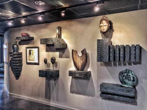 Sculptured Shelf Installation | Wall Sculpture in Wall Hangings by Andrea Wendel. Item made of wood