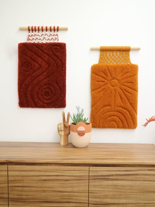 Sunny and Waves | Macrame Wall Hanging in Wall Hangings by Andie Solar | Myra and Jean | Big Whale Consignment in Seattle. Item made of fabric