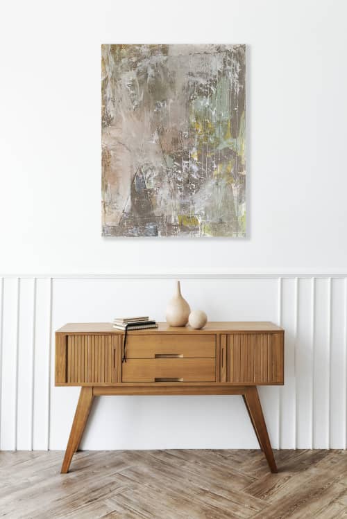 "Quiet In The Chaos" Original Painting | 40" x 30" | Mixed Media by Jessalin Beutler. Item composed of canvas in boho or contemporary style