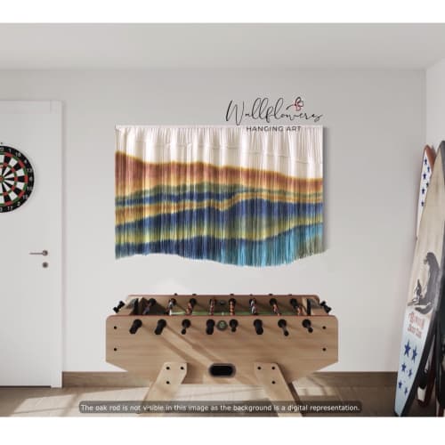 KAKADU Earthy Textile Wall Hanging with Macrame detail | Tapestry in Wall Hangings by Wallflowers Hanging Art. Item composed of fiber in boho or eclectic & maximalism style