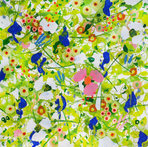 Verte 3 (48x48x1.5") | Oil And Acrylic Painting in Paintings by Valerie Capewell. Item made of synthetic works with contemporary & scandinavian style