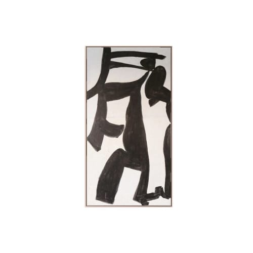 Etnografica Nero 19-02 | Oil And Acrylic Painting in Paintings by Kim Fonder. Item made of canvas & paper