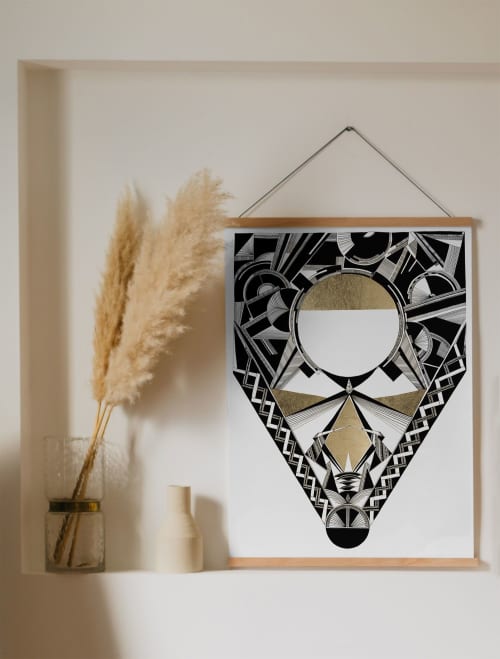 Eclipse | Prints by Chrysa Koukoura. Item made of paper works with art deco style