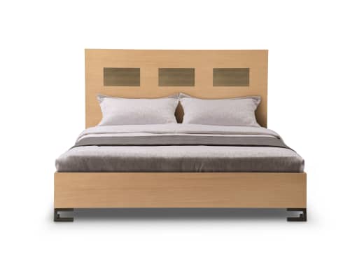 Lotus Bed II | Beds & Accessories by Greg Sheres. Item composed of oak wood & bronze compatible with minimalism and contemporary style