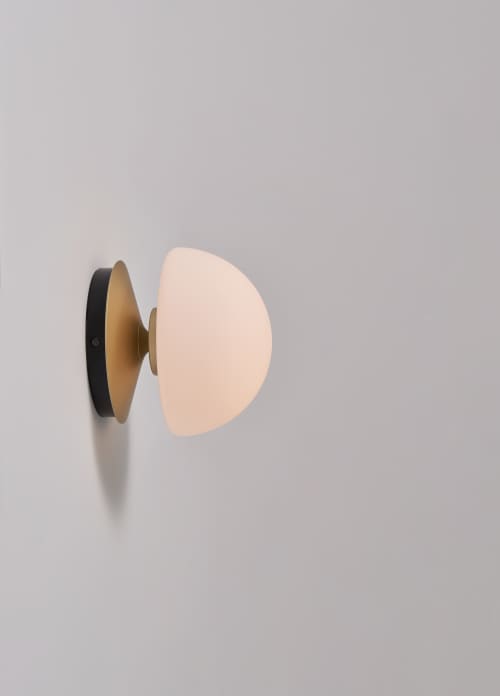 Pensee Wall Sconce | Sconces by SEED Design USA. Item composed of brass and glass