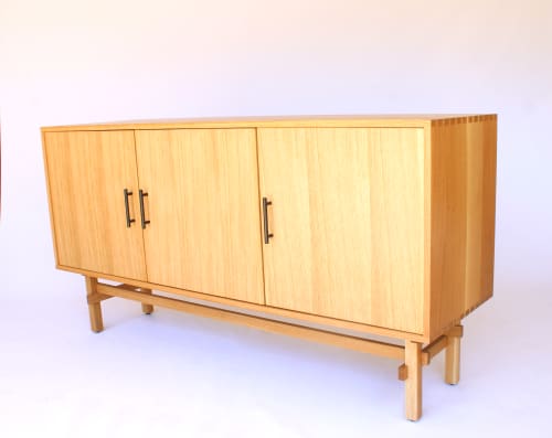 Dovetailed Credenza | Storage by Greg Palombo. Item composed of oak wood in mid century modern or contemporary style