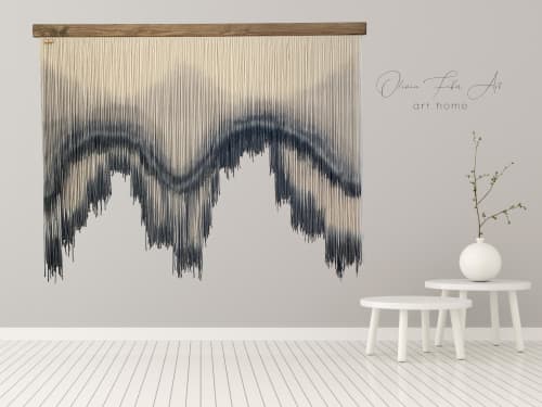Abstract Dip Dyed Wall Hanging-ZORKE X | Macrame Wall Hanging in Wall Hangings by Olivia Fiber Art. Item made of wool with fiber works with minimalism & contemporary style