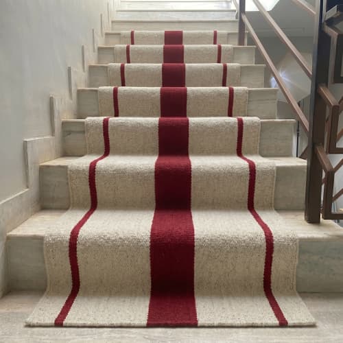 Handwoven Woolen Runner Rug | Rugs by Evergreen Carpets. Item made of wool works with boho & minimalism style