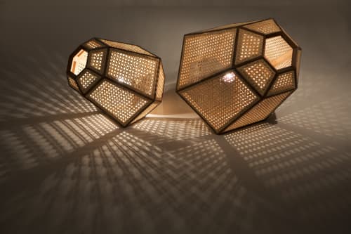 The Weave Lamps | Pendants by Nayef Francis | Nayef Francis Design Studio in Beirut. Item composed of wood
