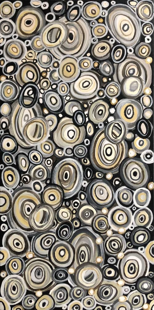 A pair of circles | Oil And Acrylic Painting in Paintings by KARDIMAGO. Item made of canvas with synthetic