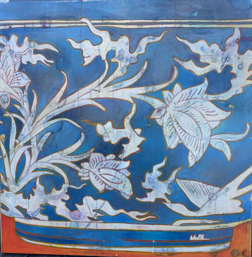 Iznik III | Mixed Media by Marie Bourget. Item composed of wood and synthetic in contemporary or eclectic & maximalism style