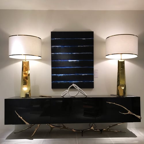 Williamson's artworks installed | Oil And Acrylic Painting in Paintings by Todd Williamson contemporary artist | David Sutherland Showroom in West Hollywood. Item composed of canvas and synthetic