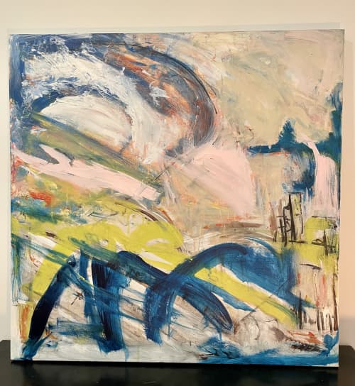 Train Station | Oil And Acrylic Painting in Paintings by George Ayres. Item composed of canvas and synthetic