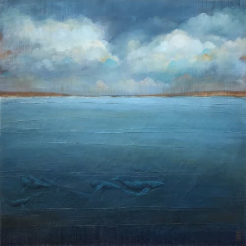 Blue Dream | Oil And Acrylic Painting in Paintings by Stacy D'Aguiar. Item composed of canvas and synthetic