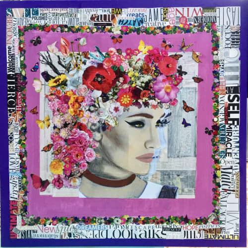 What She Puts Her Mind To | Mixed Media by Anthony Adams Art. Item made of canvas works with contemporary & modern style