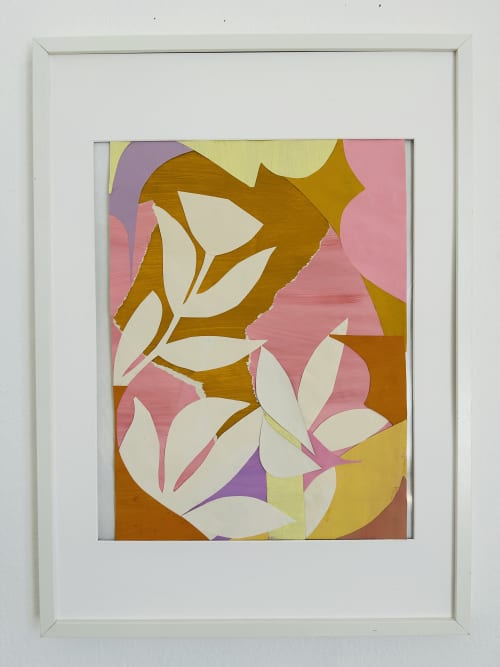 Blossoms Breath | Collage in Paintings by Cyrille Gulassa. Item composed of paper in boho or contemporary style