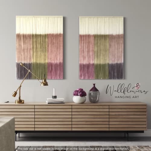 GELATI - Set of 2 Pastel Dyed Wall Tapestries | Macrame Wall Hanging in Wall Hangings by Wallflowers Hanging Art. Item made of oak wood & wool compatible with boho and contemporary style