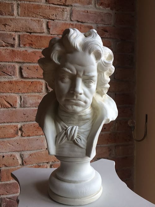 Bust of Ludwig van Beethoven all hand made in Europe | Decorative Tray in Decorative Objects by ultimate European. Item in mid century modern or country & farmhouse style